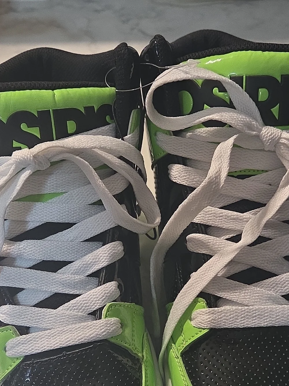 Osiris Kids High-Top Sneakers in Black and Neon Green